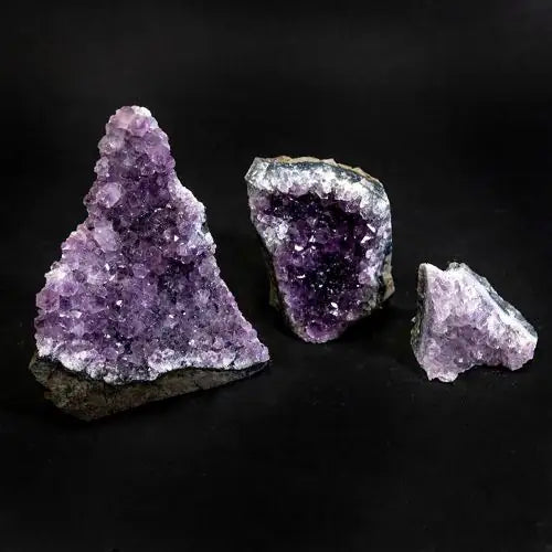 3 pieces of raw Amethyst