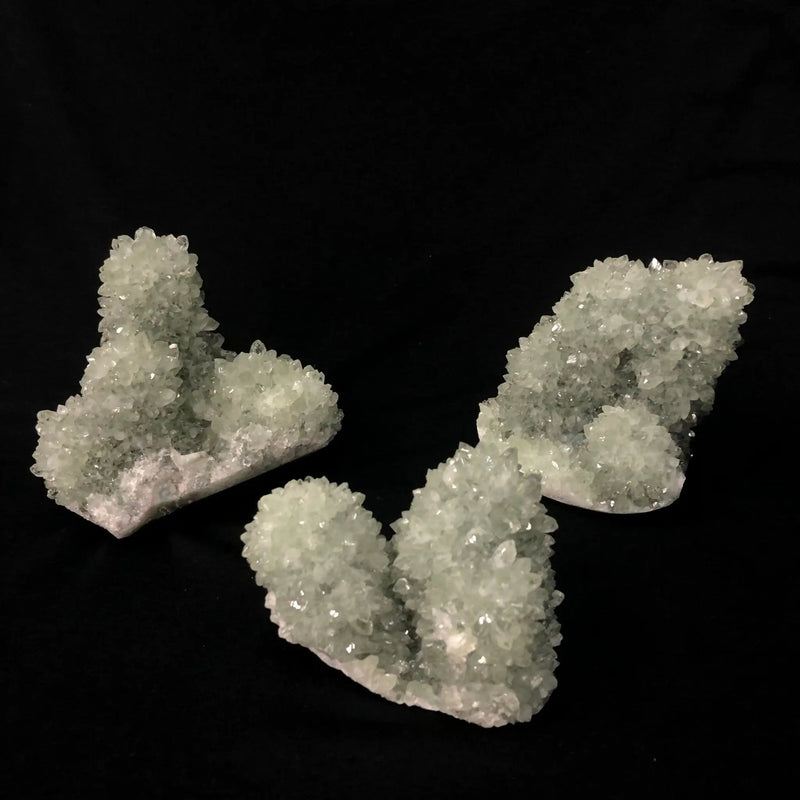 3 Anandalite Quartz Specimens Green Quartz