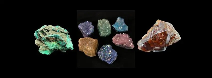 Eight Assorted Stones - Green, Pink, Purple, Blue, Yellow and Brown
