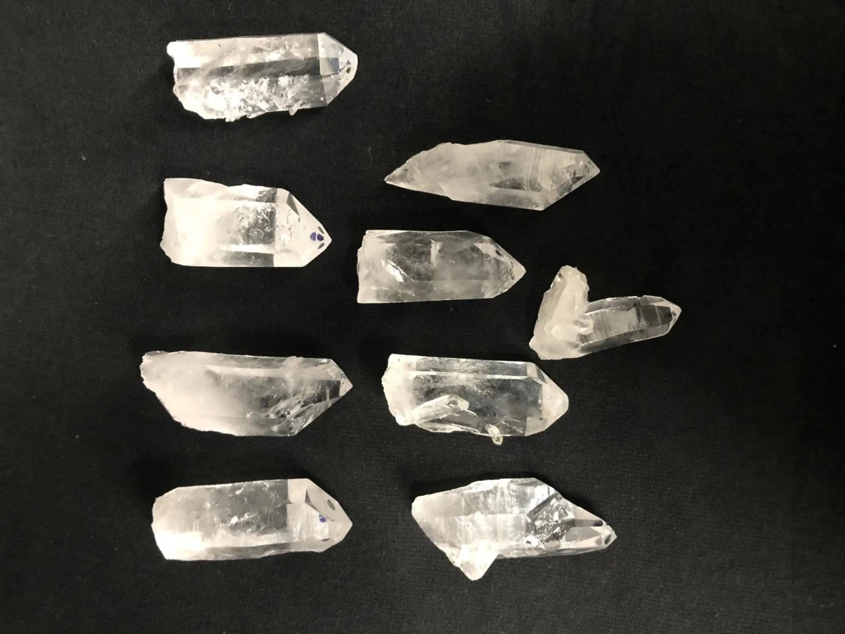 Multiple Crystal Points On A Black Background