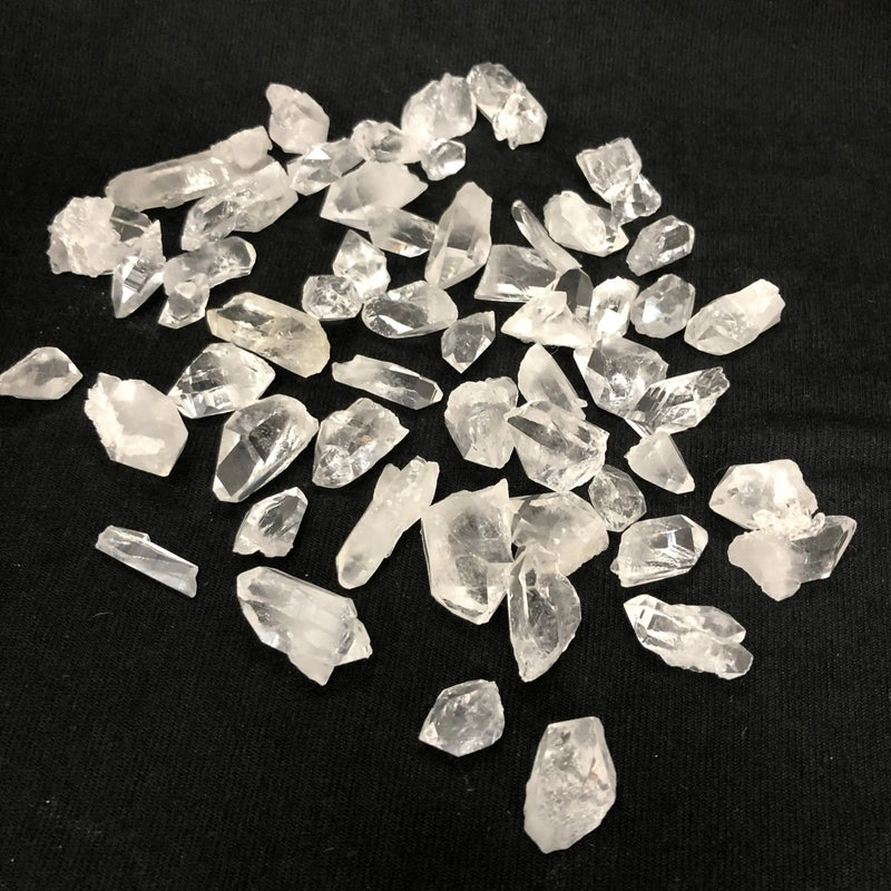 small crystal points on black background