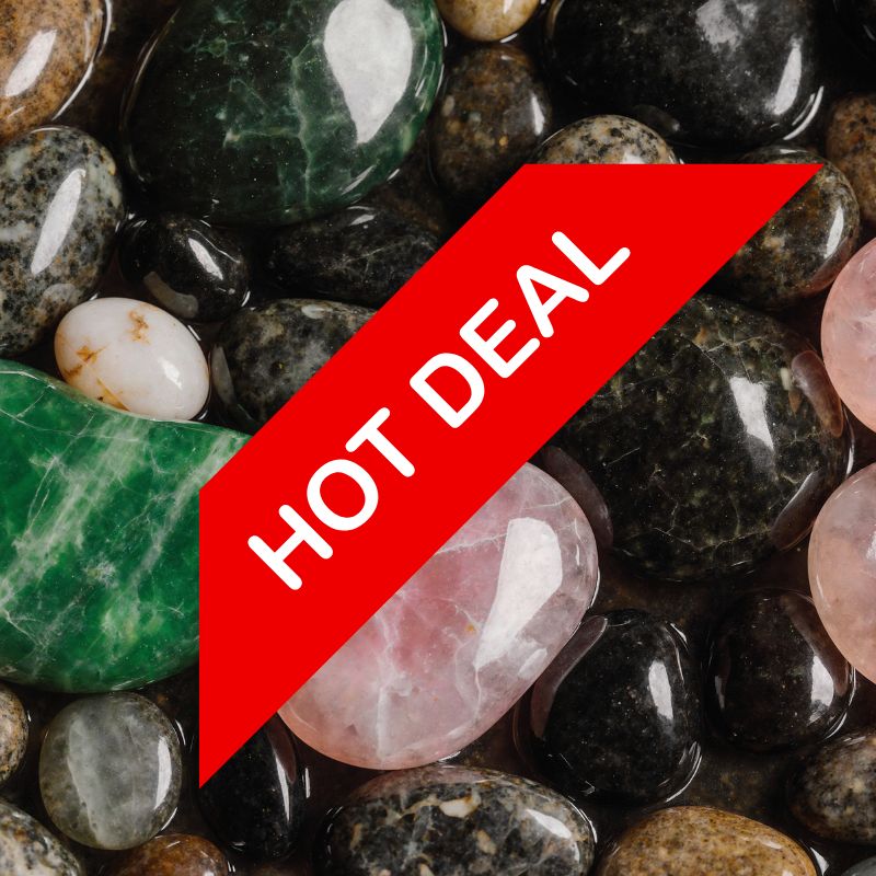 pebbles with Hot Deal text