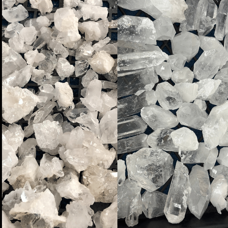 small crystal points on black background