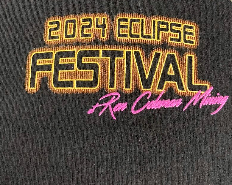 2024 Eclipse Festival Baseball Style Black Gray T - Shirt