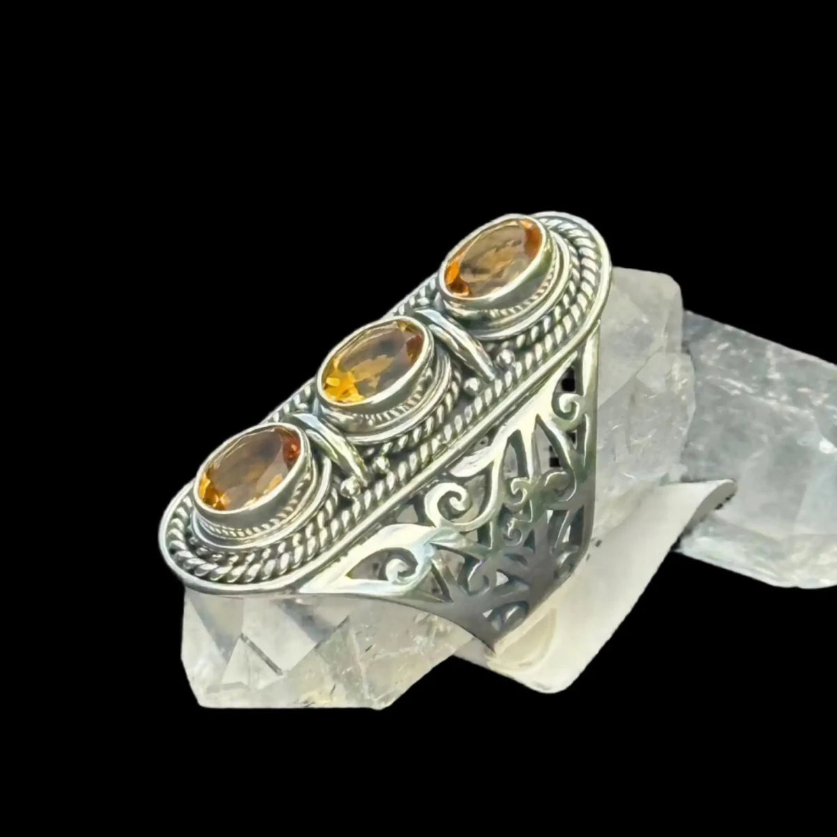 Rope Design Sterling Silver Oval Shape Ring