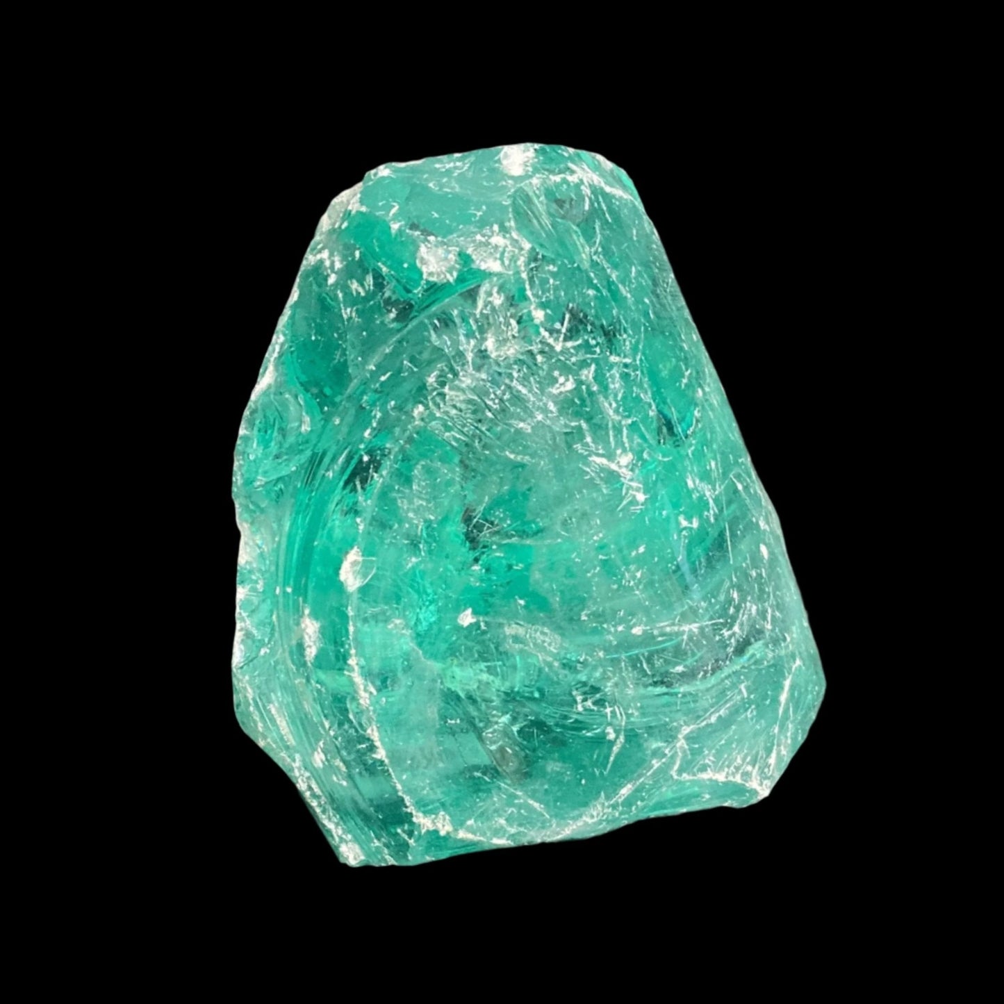 Large single piece of blue green slag glass