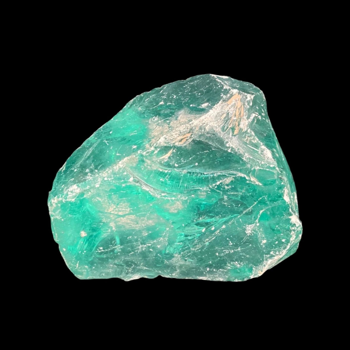 Large single piece of blue green slag glass