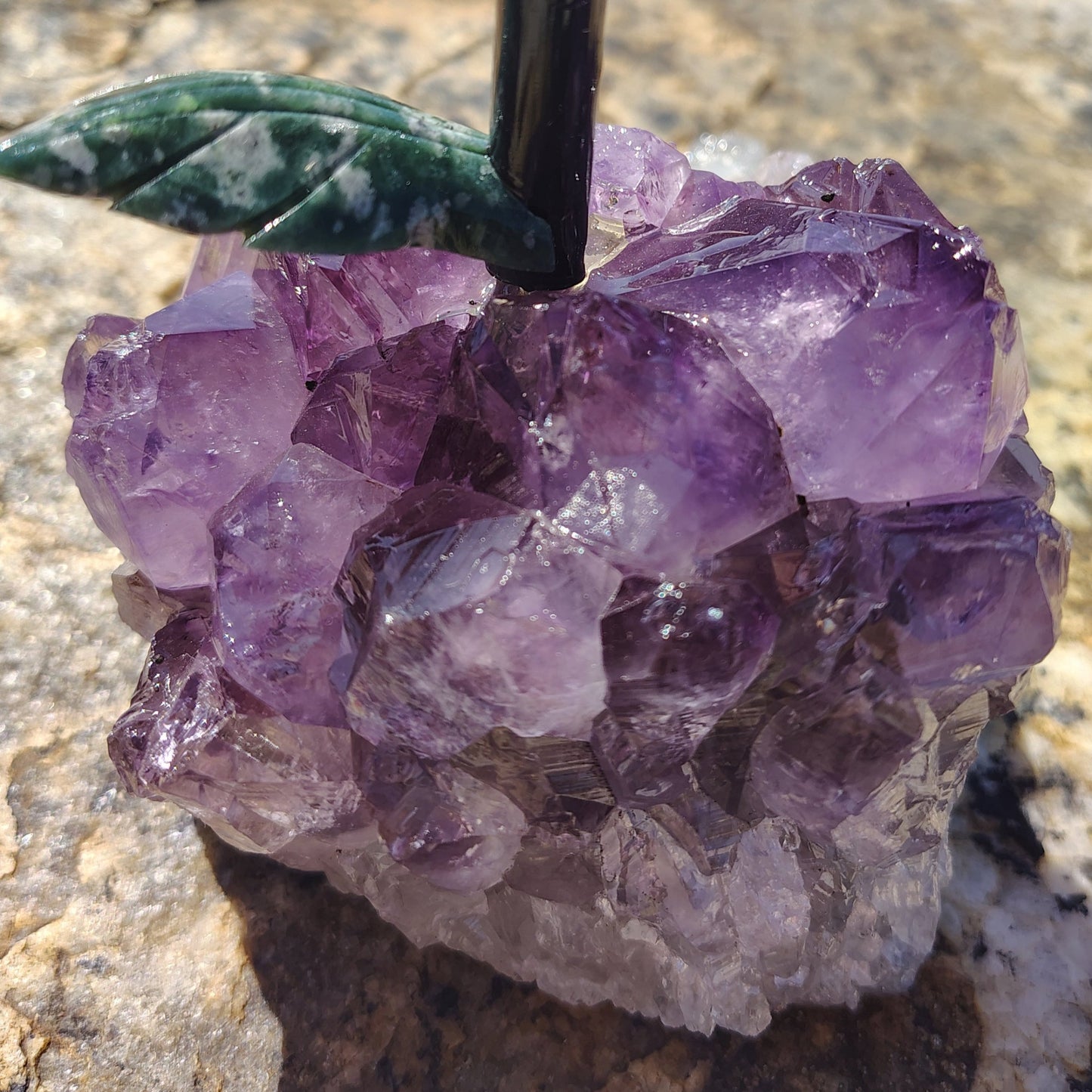 This is a close up of the Amethyst crystal base