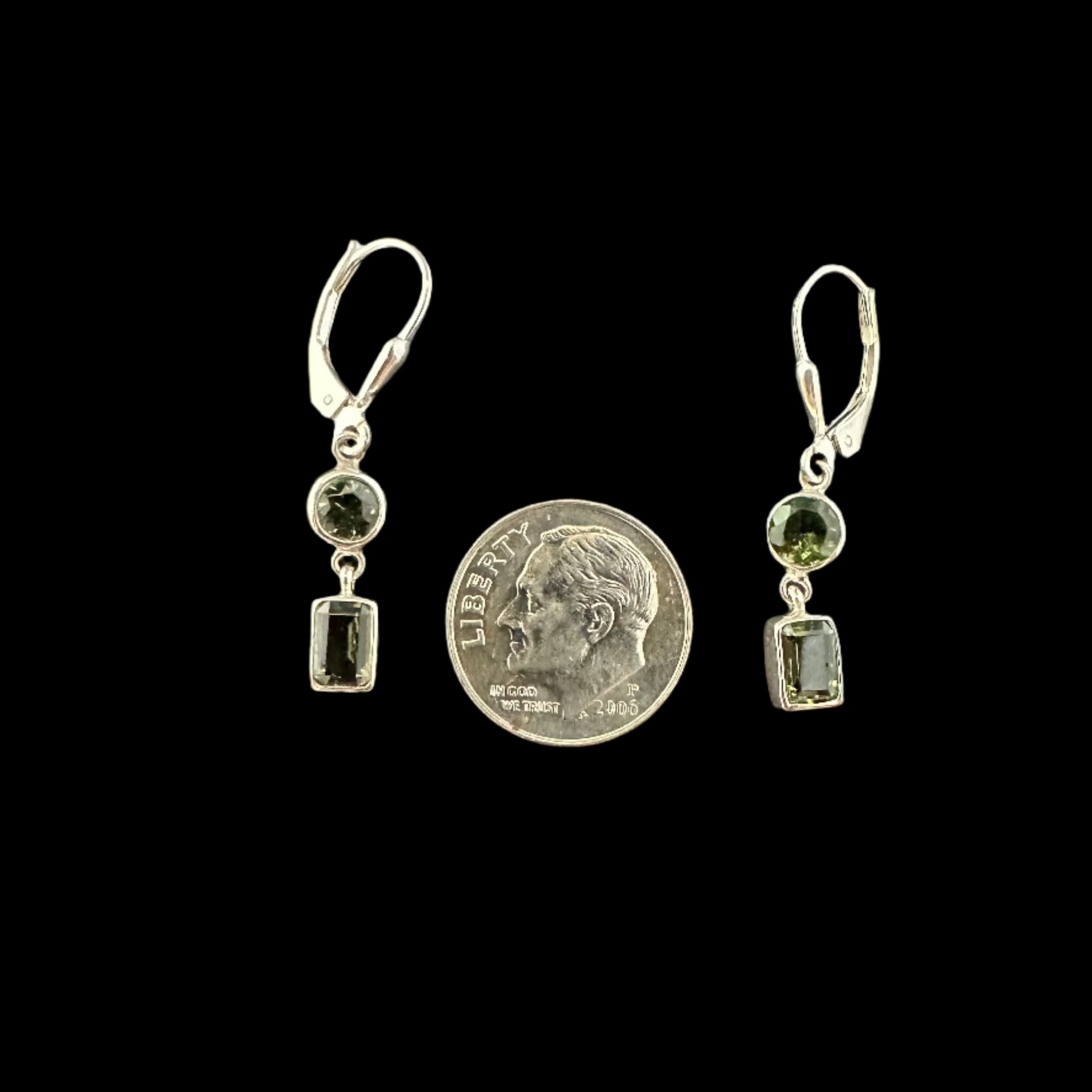 Peridot Earrings Sterling Silver Dangle