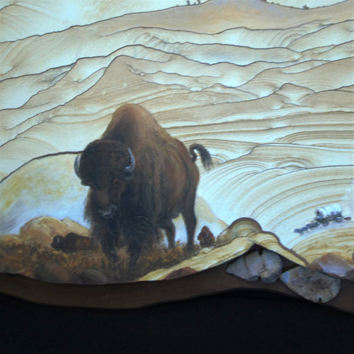 Close Up Image Of Buffalo Sandstone Painting