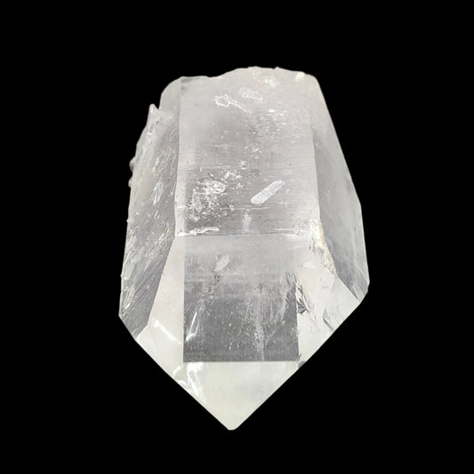 This is the front view of the point on this Quartz crystal.