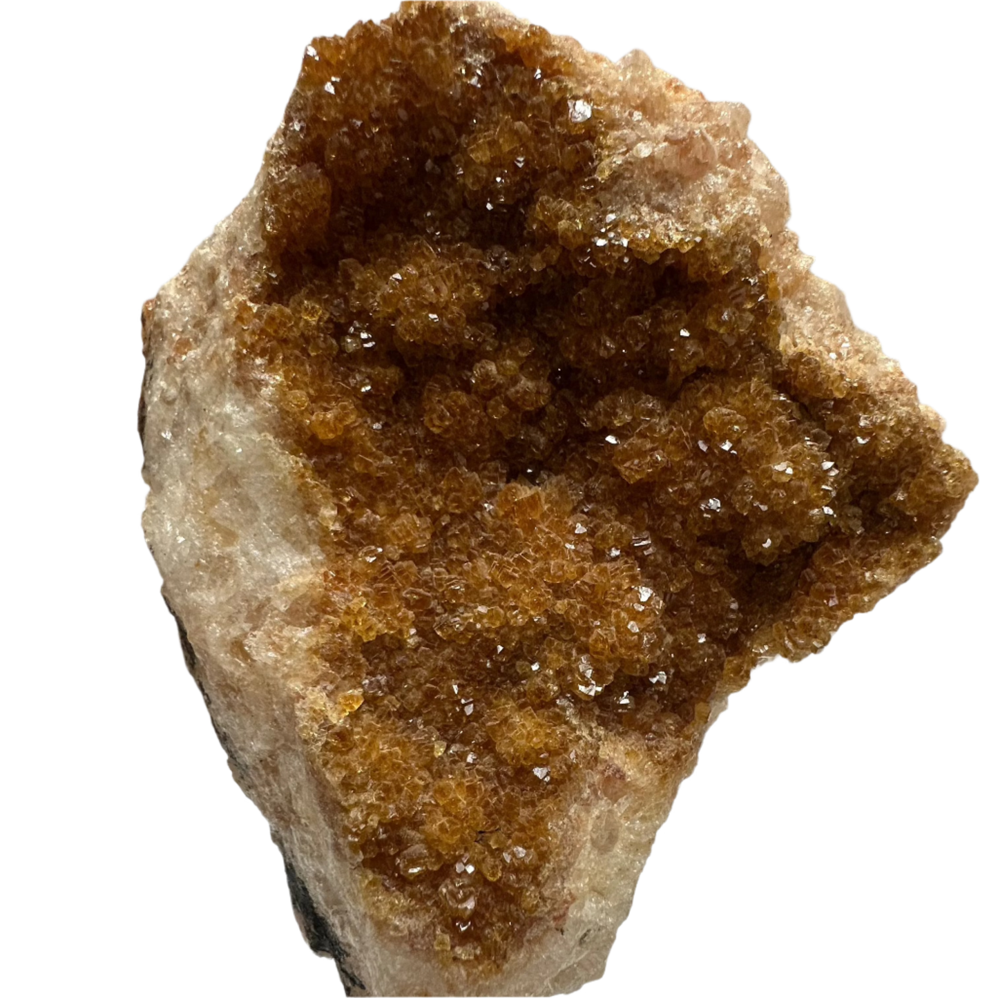 Close Up Citrine Druzy Geode Half