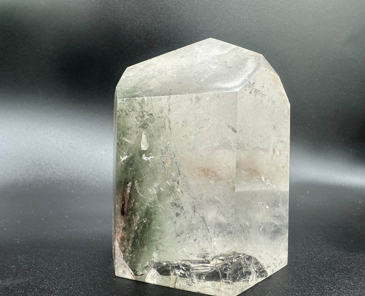 Close Up Side View Of Chlorite Quartz Notice The Bottom Has A Slight Fracture