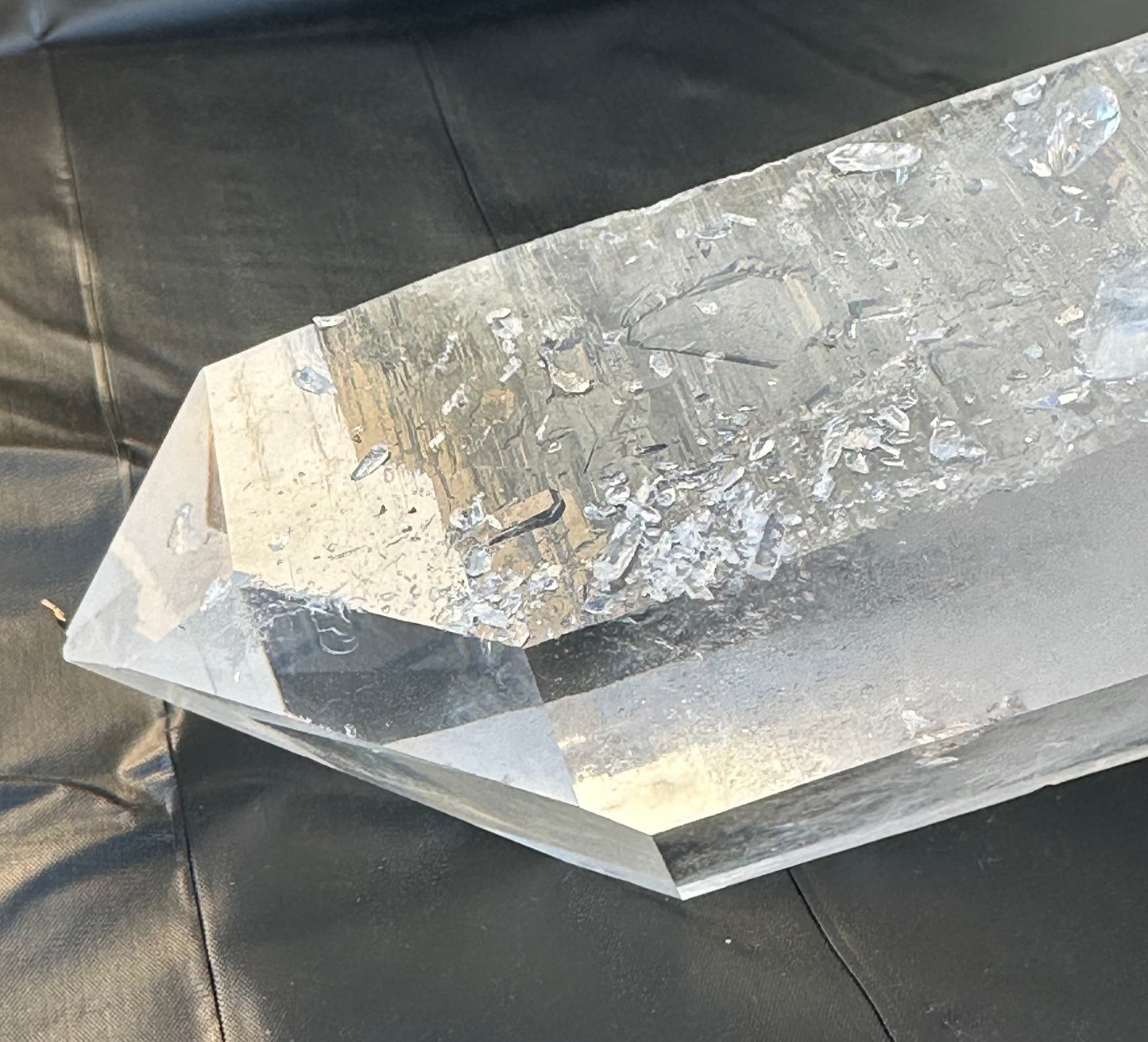 Unique Thick 9 Inch Quartz Arkansas Long Double Crystal Point