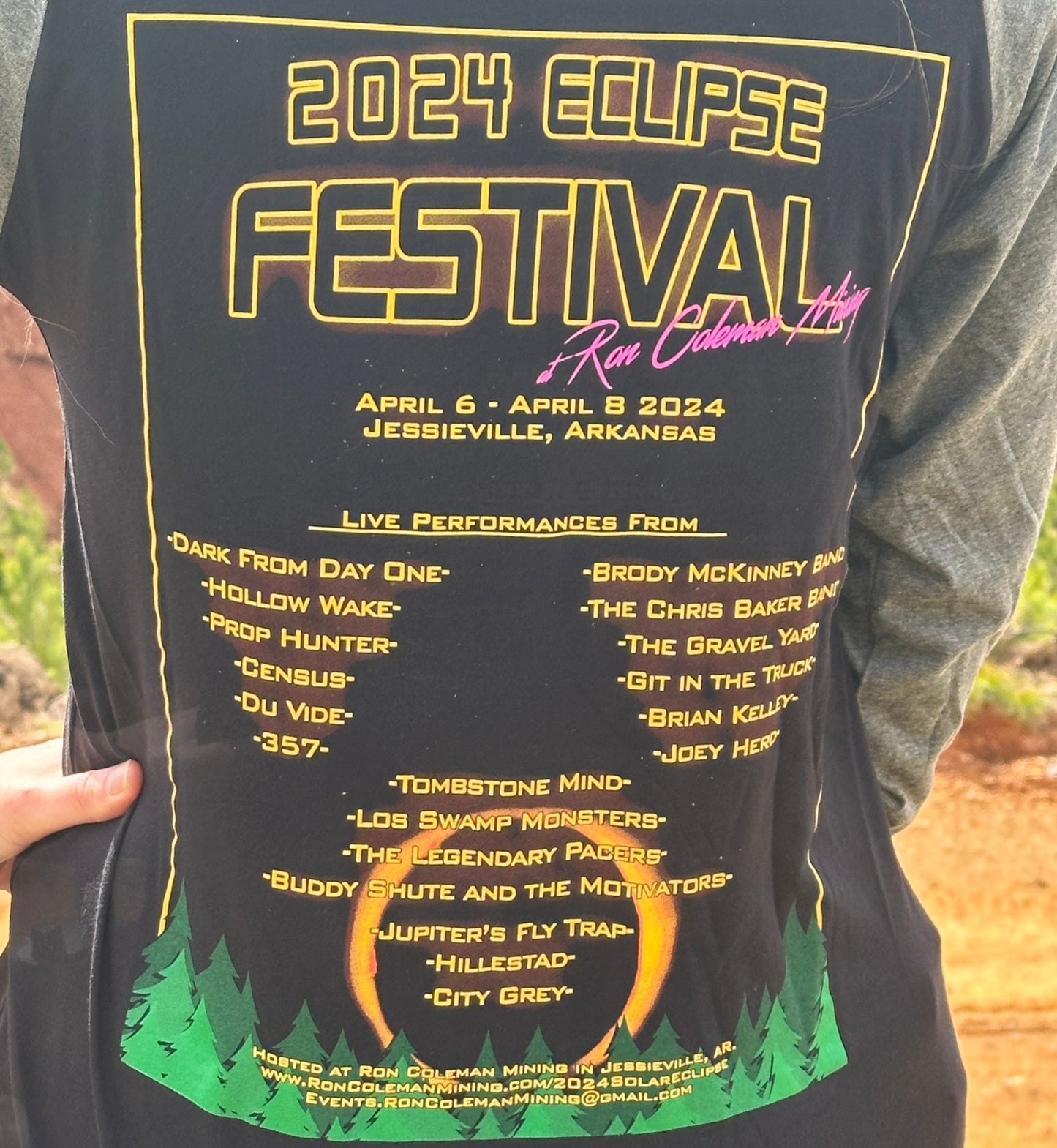 Band Line up on back of eclipse Commemorative shirt