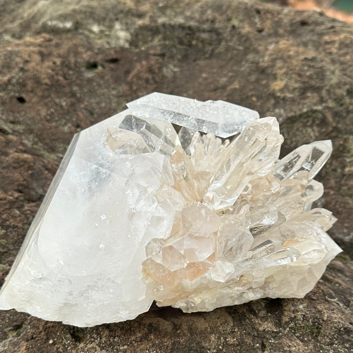 Big Clear Quartz Cluster Of Crystals