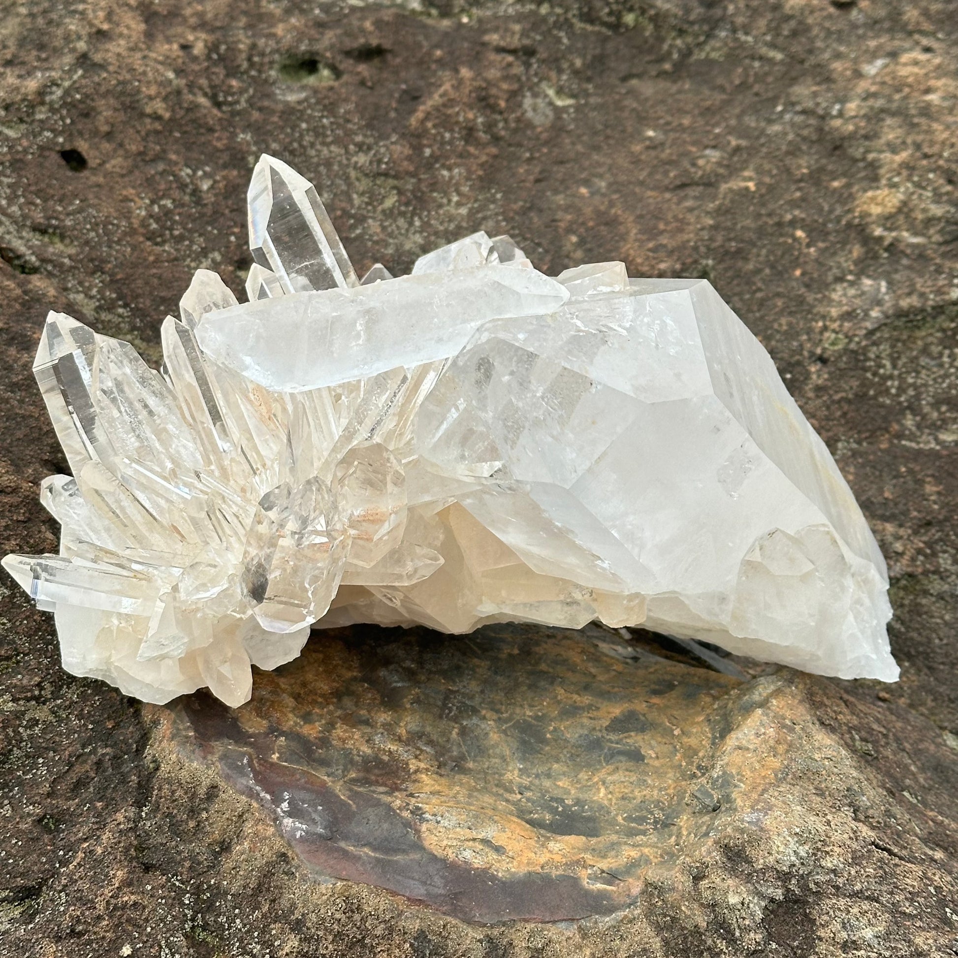 Alternate view of crystal cluster in natural sunlight