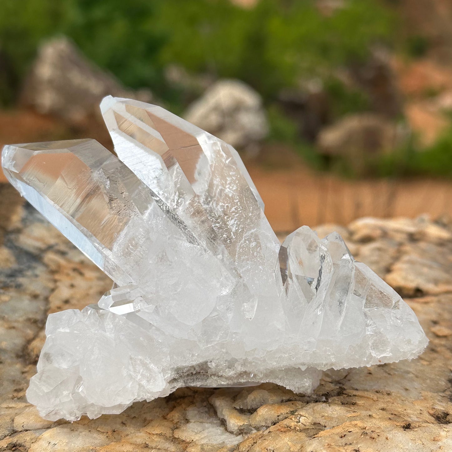 Side View Quartz Crystal Cluster