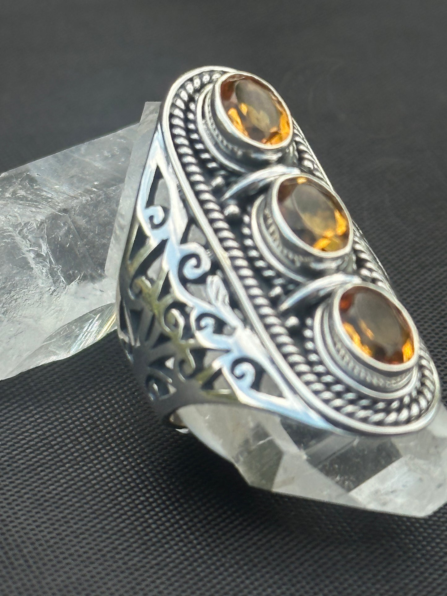 Close Up View Of Sterling Open Cut Design Ring Side