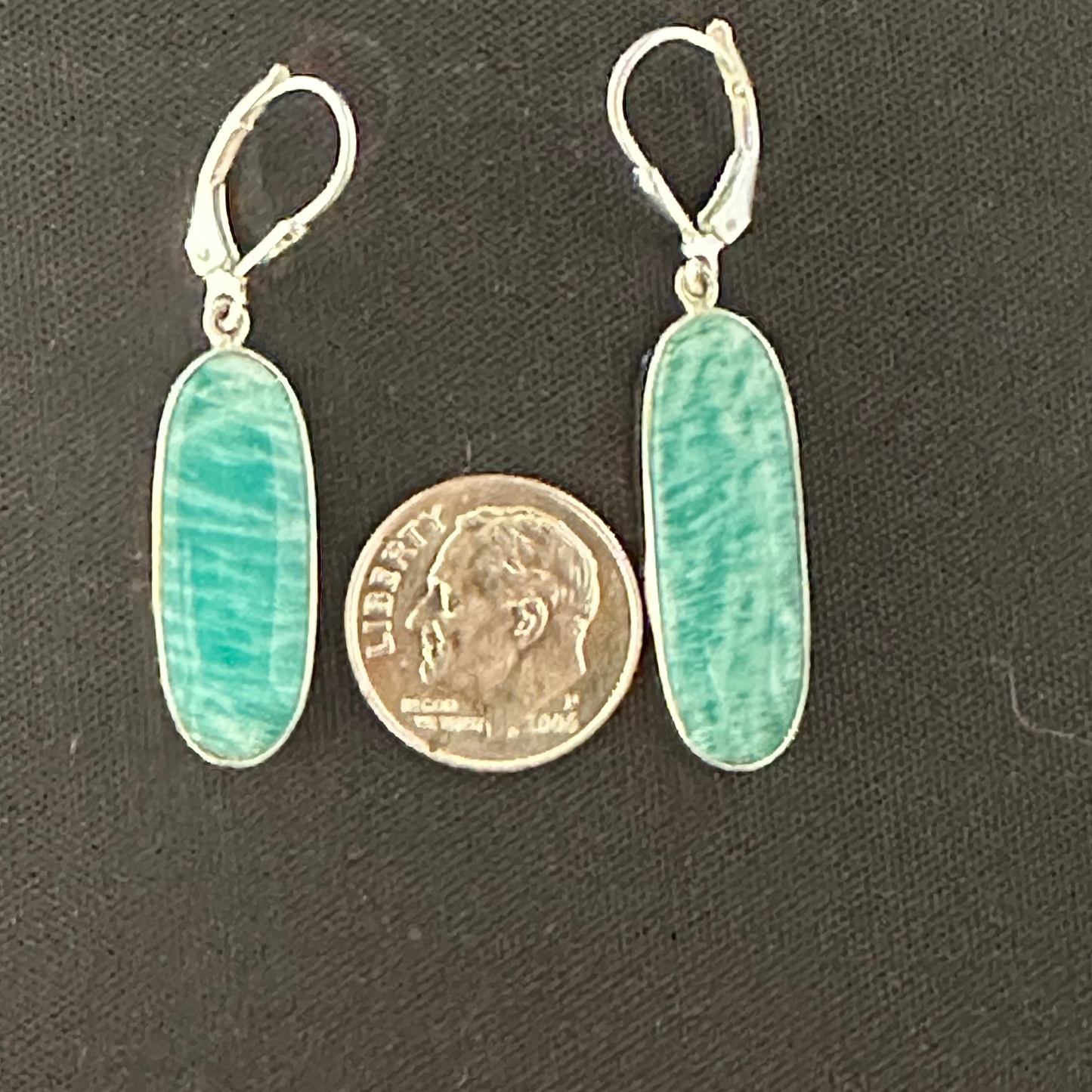 Amazonite Dangle Earrings Pierced Sterling Silver