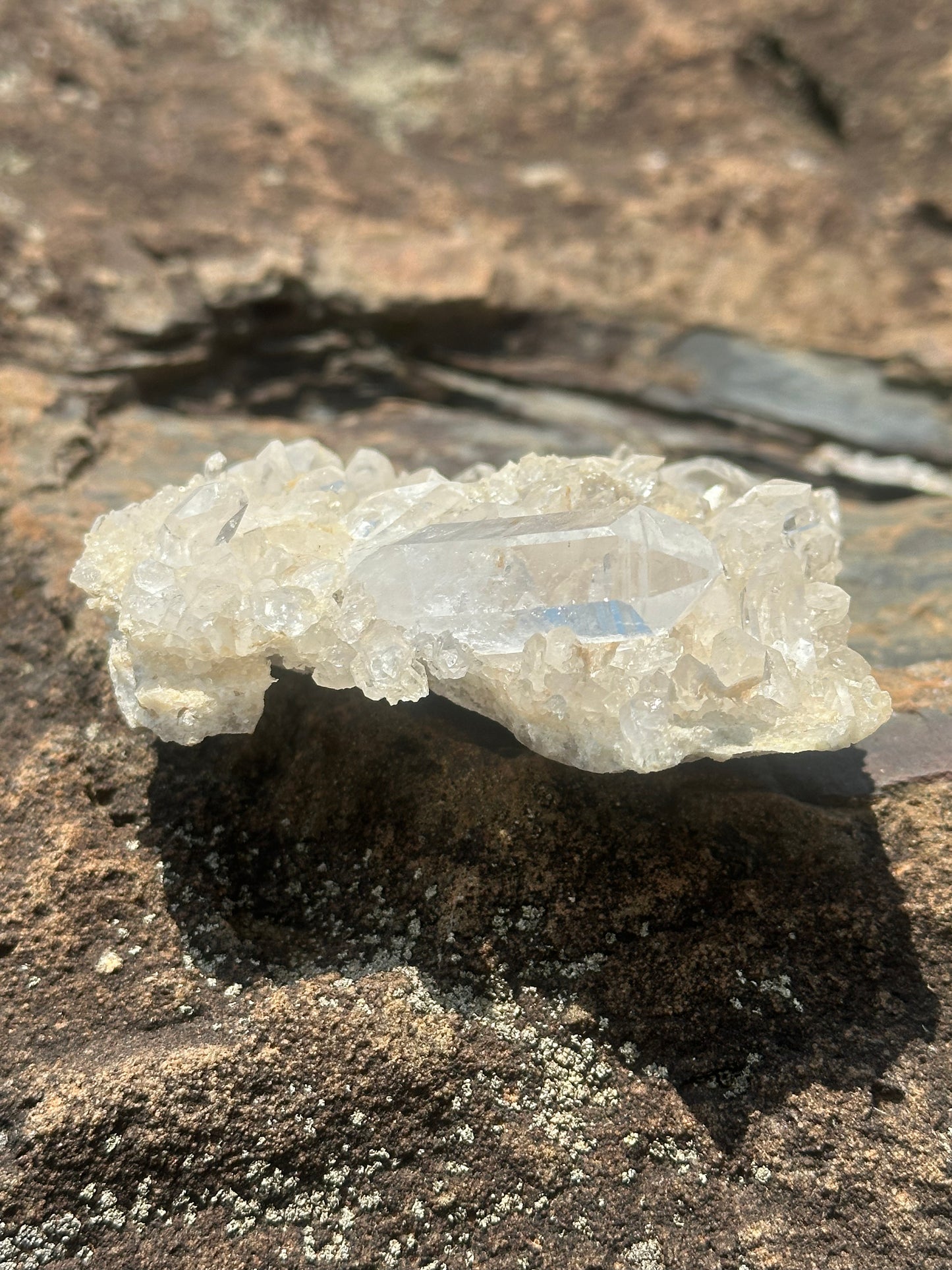 Low Profile Quartz Crystal Cluster Table Top Mineral Decor