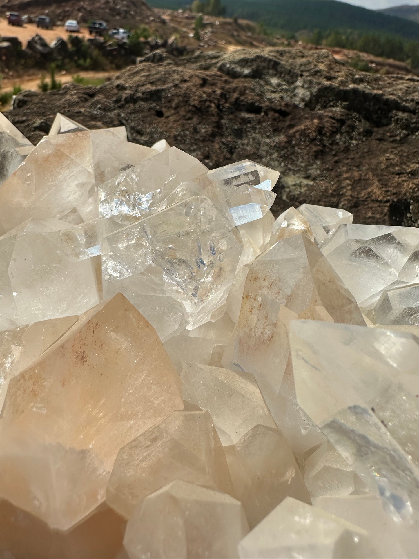 Clear Arkansas Quartz Crystal Cluster Metaphysical Stone Collectible Decor