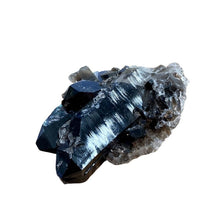 Load image into Gallery viewer, Front Of Smoky Quartz Crystal Cluster, Smooth And Dark Black In Color
