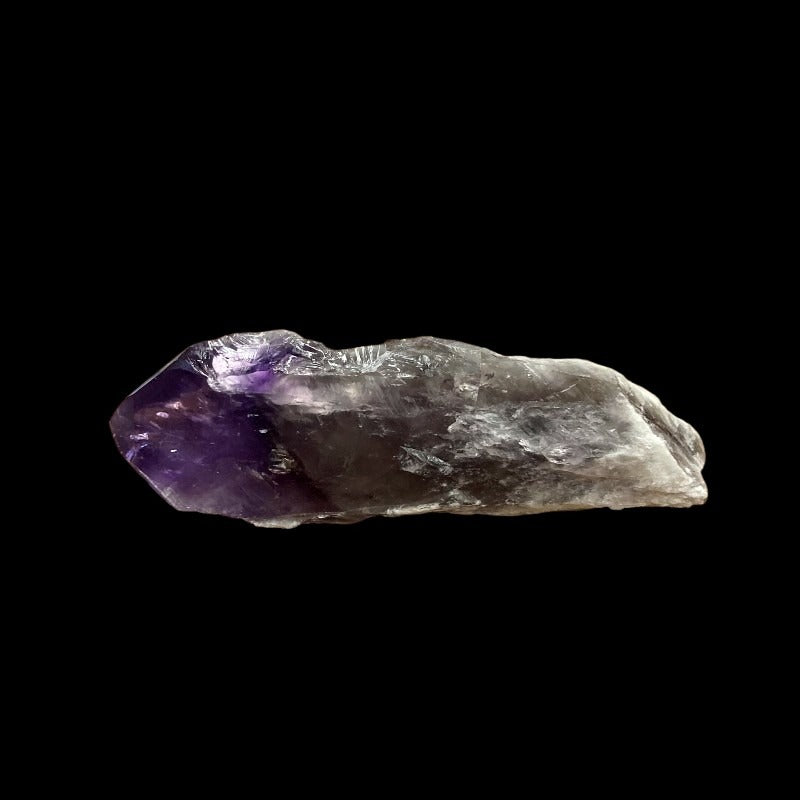 Left Side Of Dragons Tooth Amethyst Crystal, White And A Dark Purple Crystal Point