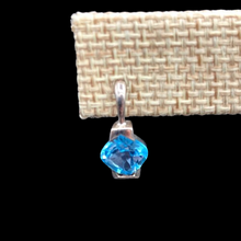 Load image into Gallery viewer, Sterling Silver Rhombus Shaped Blue Topaz Earrings
