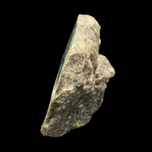 Load image into Gallery viewer, Side View Of Polished Front Labradorite Specimen, Left Natural And Shades Of Green In Color
