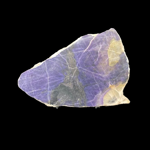 Purple Opal Slab Specimen Natural Stone, Front View Purple, Gray, And A Small Dash Of Beige.