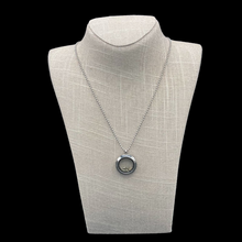 Load image into Gallery viewer, Handcrafted At Ron Colemans Pyrite Locket Necklace, Locket Is Silver And The Pyrite Is Gold In Color
