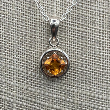 Load image into Gallery viewer, Close Up Of Citrine Gemstone Pendant, Golden Orange In Color
