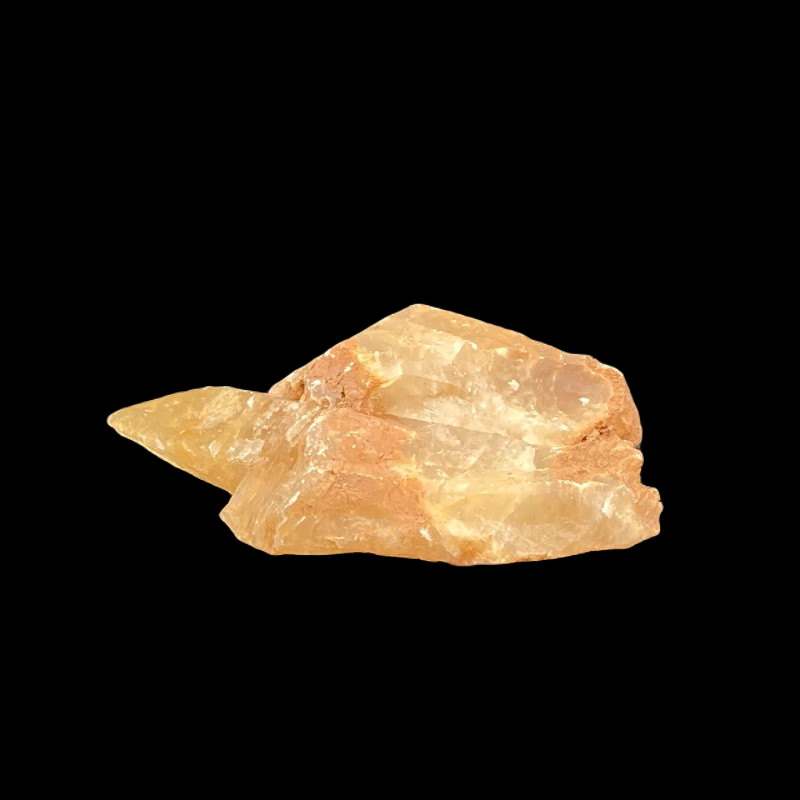 Left Side Of Small Tigertooth Calcite Specimen, Orange And Brown In Color