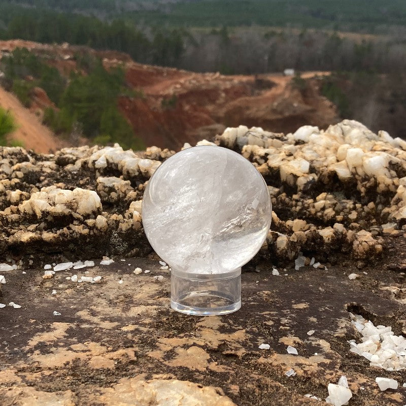 Natural Quartz Crystal Ball Pure Quartz Crystal Sphere, Shiny And Polished