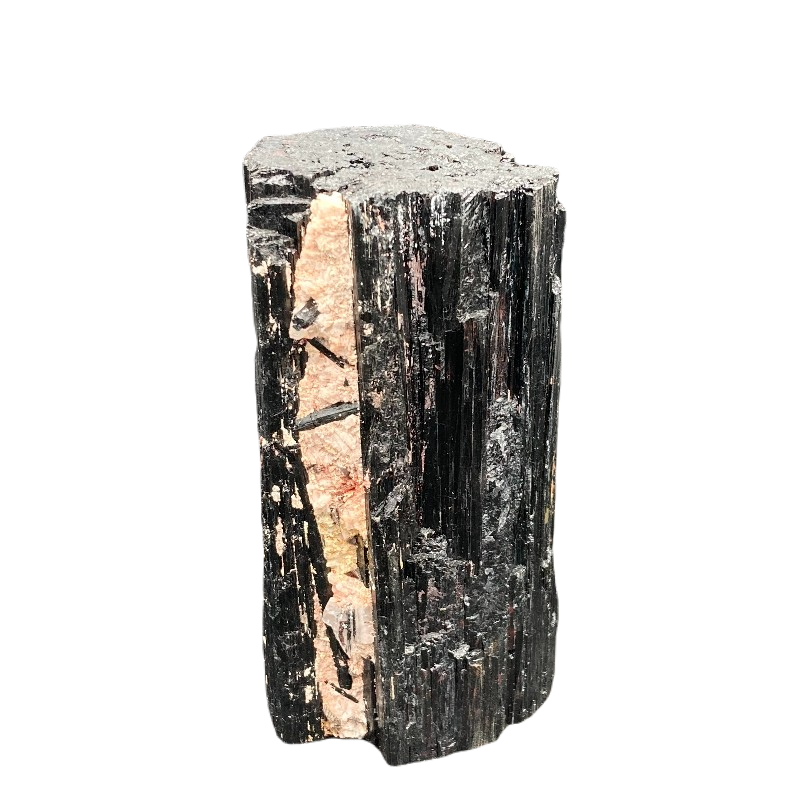 Front Side Of Black Tourmaline Tower With Mica Cut Base Home Decor, Natural And Raw