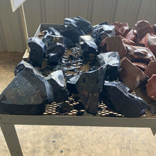 Load image into Gallery viewer, Blue Goldstone Glass Uncut $12 Per Pound, Sitting Next To The Red Goldstone
