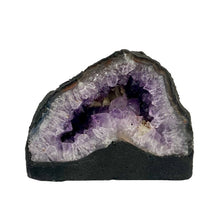 Load image into Gallery viewer, Purple quartz crystal clusters Front Side Of Amethyst Half Geode Cathedral
