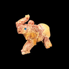 Load image into Gallery viewer, Left Side Of Polished Elephant Soapstone Figurine, Red and Orange Marbled
