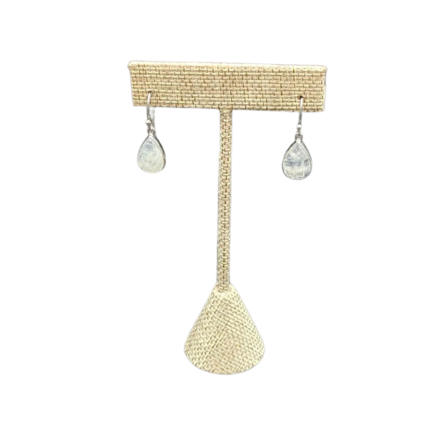 This is the front of the Sterling Silver and Moonstone gemstone earrings