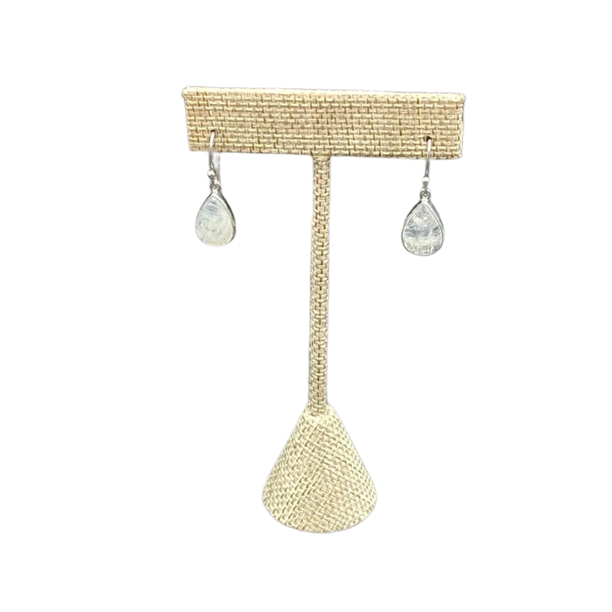 This is the front of the Sterling Silver and Moonstone gemstone earrings