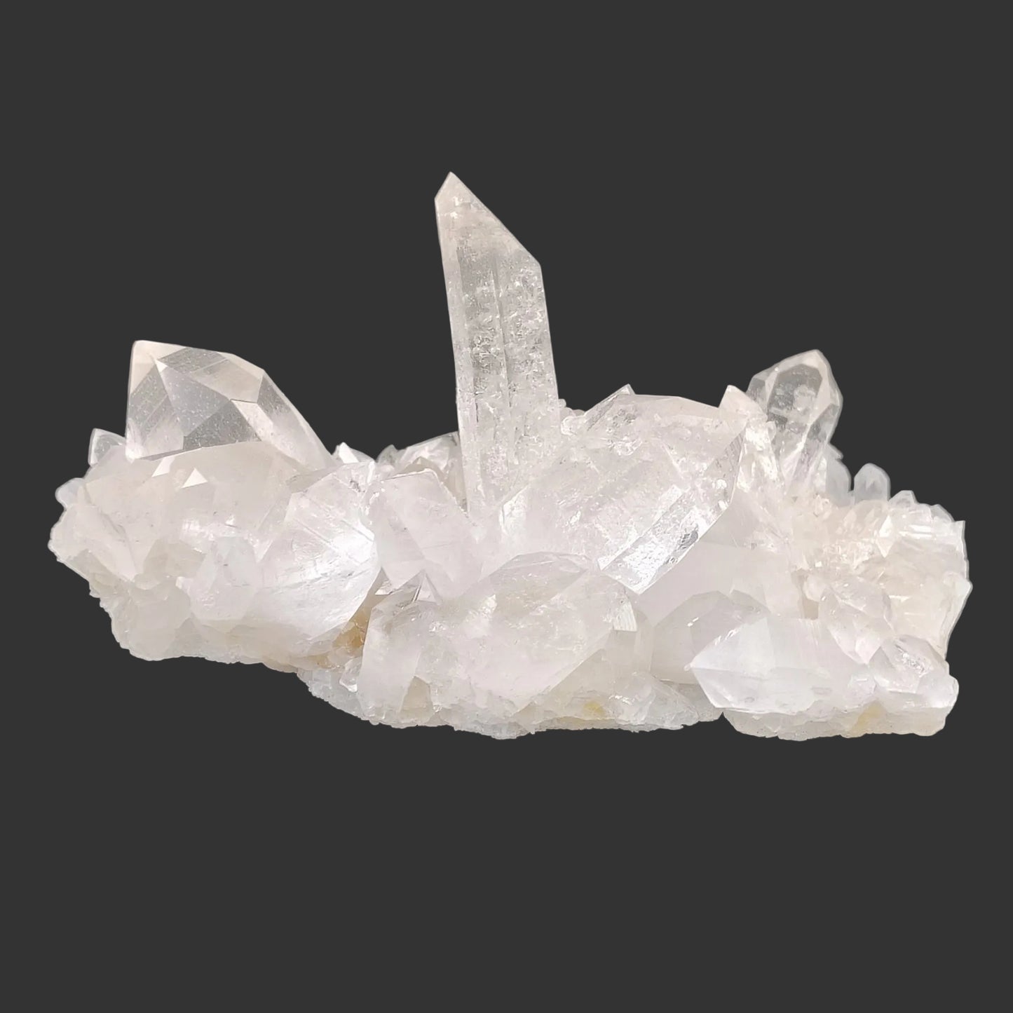 This is the back side of this pristine Quartz crystal cluster.