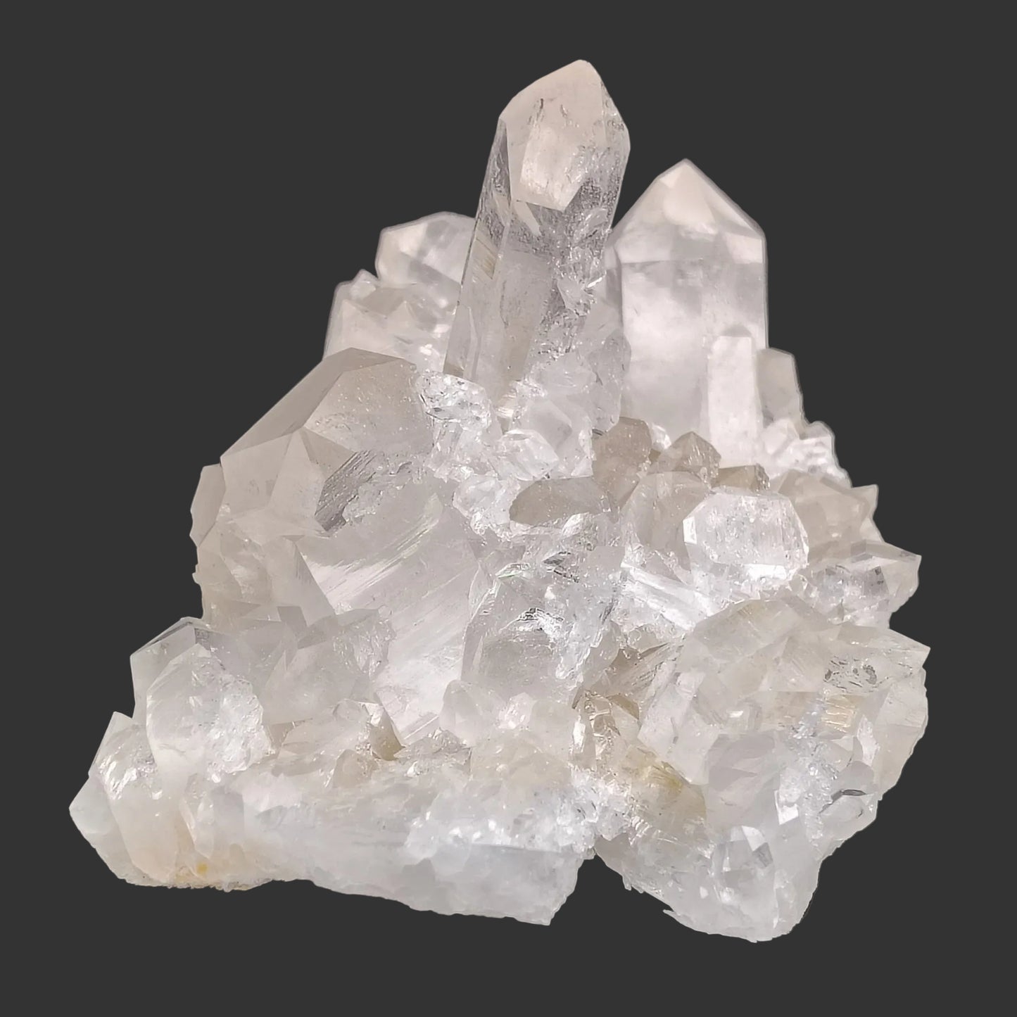 This is the right side of this pristine Quartz crystal cluster.
