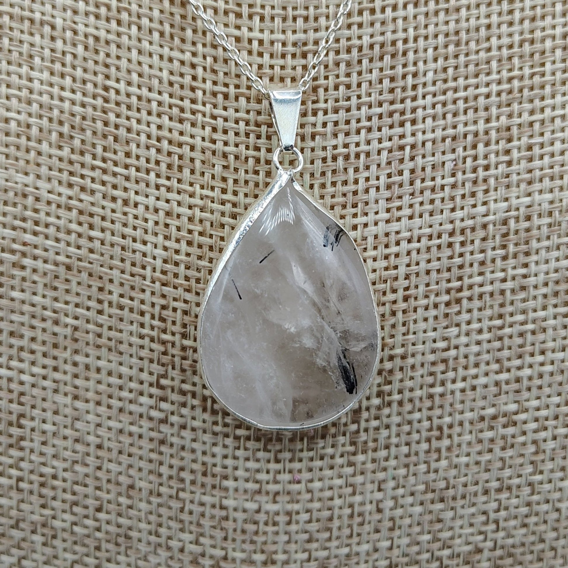 This is a close up of the rutilated Quartz pendant, polished to a nice smooth finish.