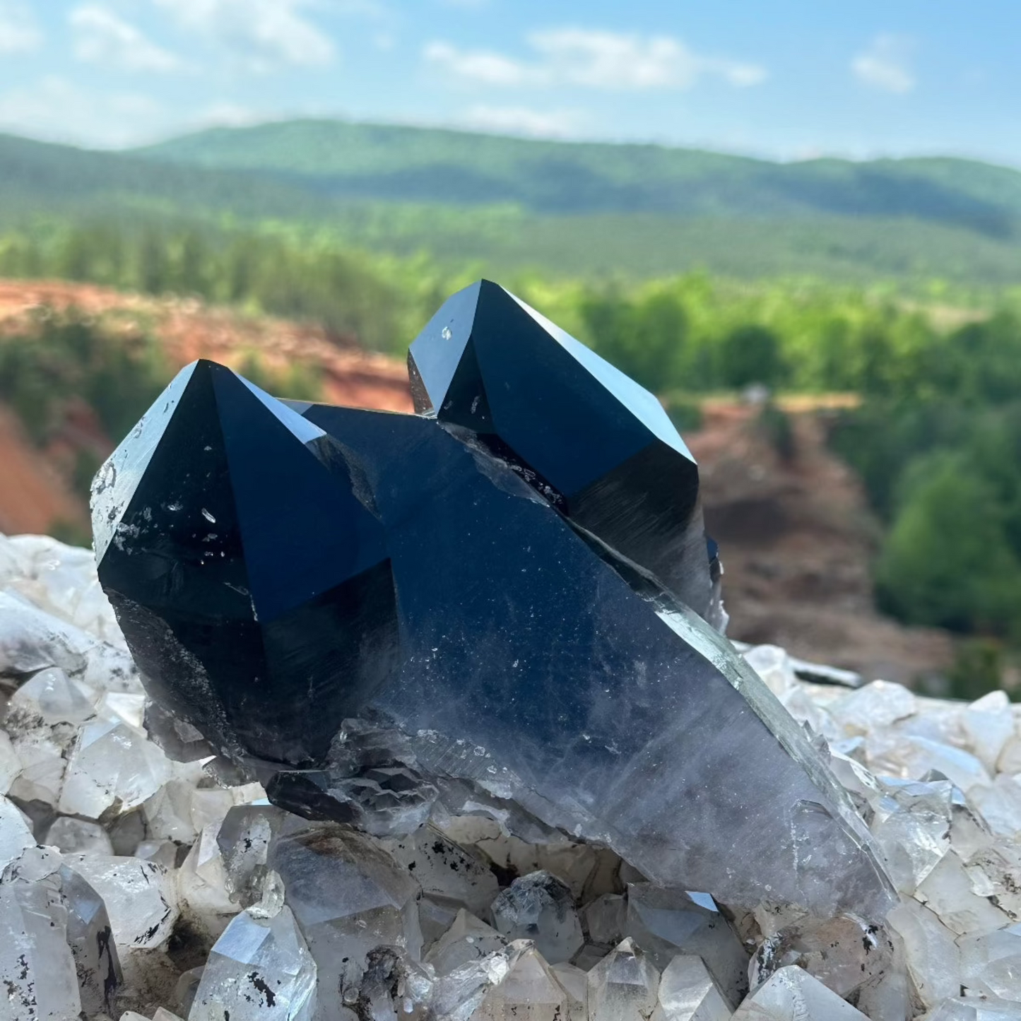 Irradiated Smoky Quartz Cluster