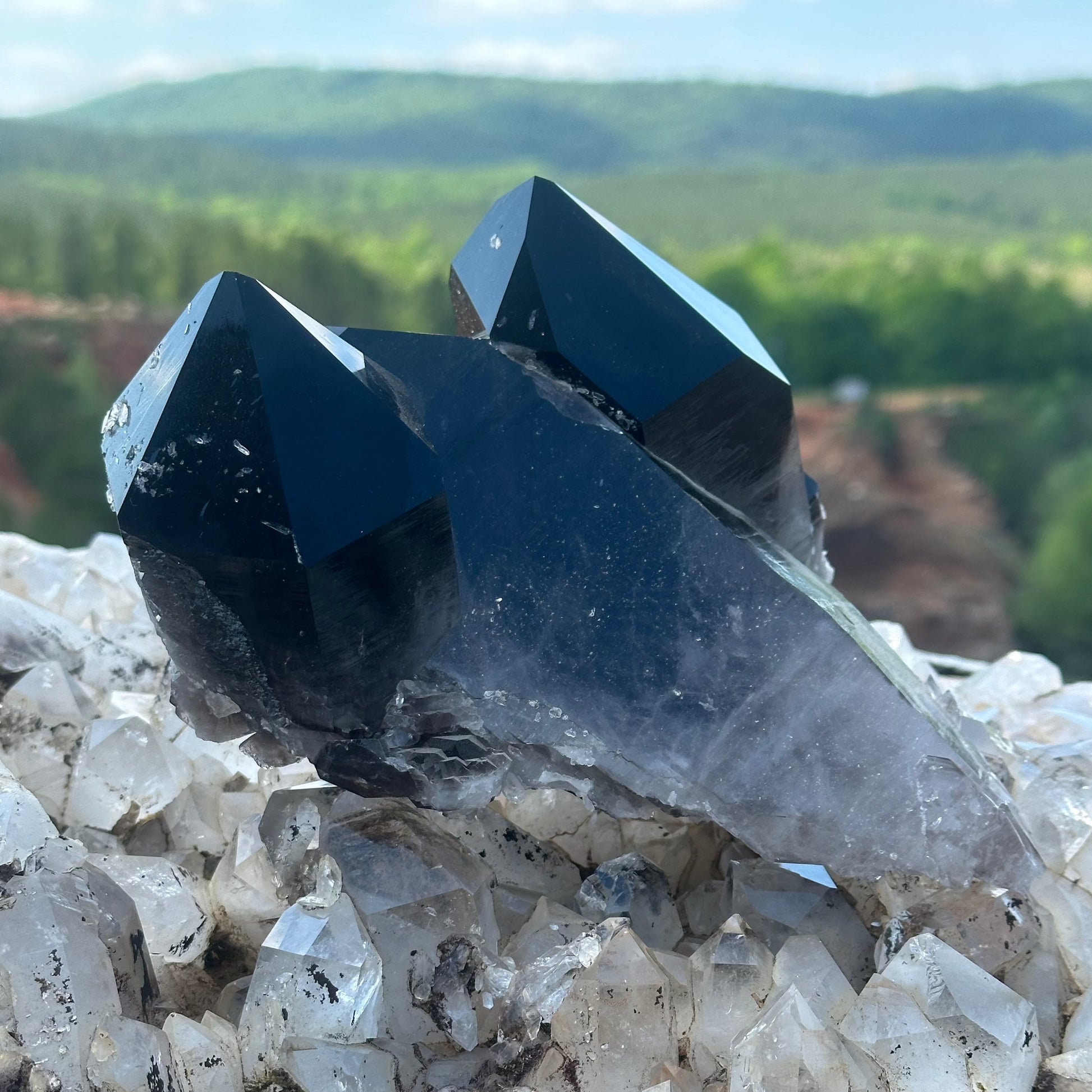 Smoky Quartz crystal in natural outdoor light