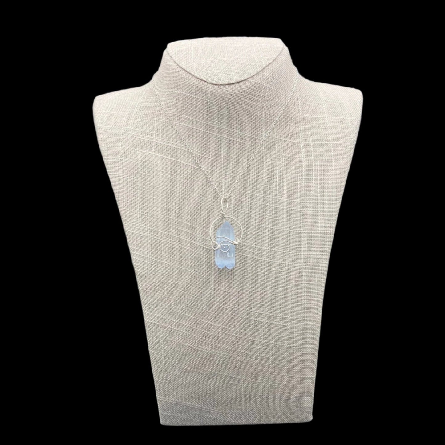 Sterling Silver adjustable Dumotierite Quartz necklace