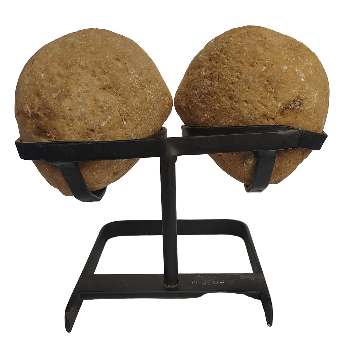 This is the back side of the Agate butterfly wings, tan in color, and the black metal stand.