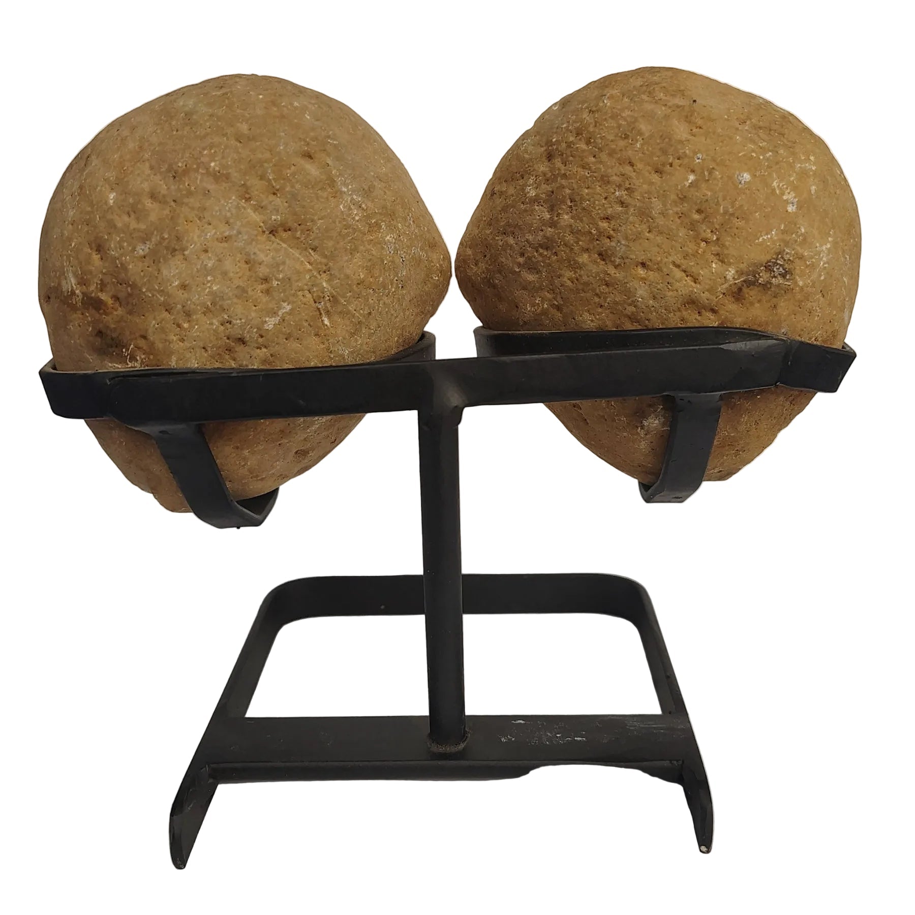 This is the back side of the Agate butterfly wings, tan in color, and the black metal stand.