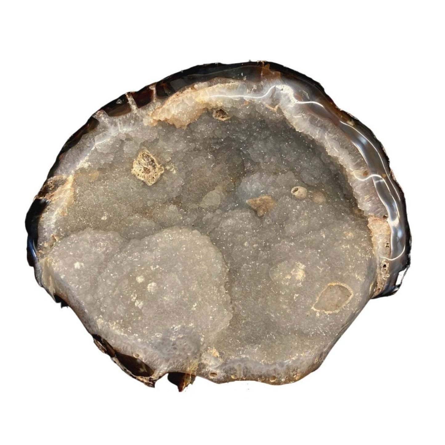 Agate Geode Half: The Perfect Addition to Your Crystal Collection